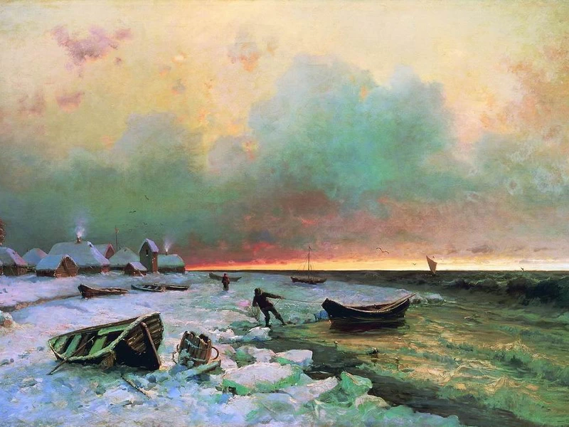 1850-Julius von Klever - Villaggio su Nargen